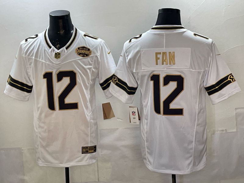 Men 2026 Seattle Seahawks #12 Fan White gold 3th generations Nike Limited NFL Jersey style 002